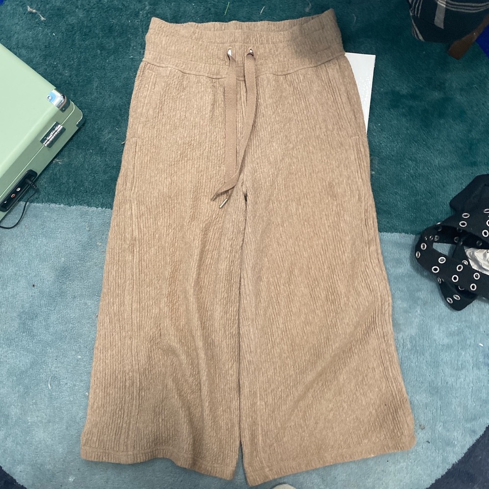 Lululemon Beige Wide Leg Lab Trousers Gem